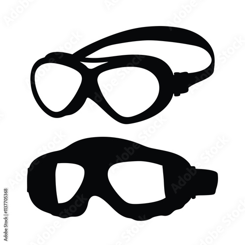 Safety goggles silhouette illustration isolated on a white background
