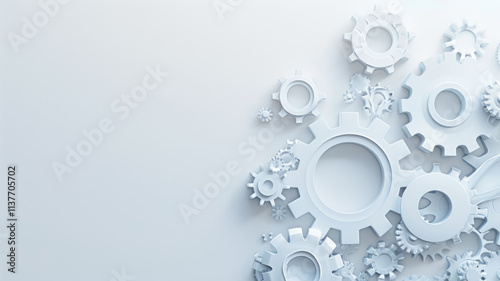 Obraz na płótnie Abstract techno gear background with geometric colorful gear wheels. Space for gear text. Vector gears modern mechanism industrial . Technology gears w salonie