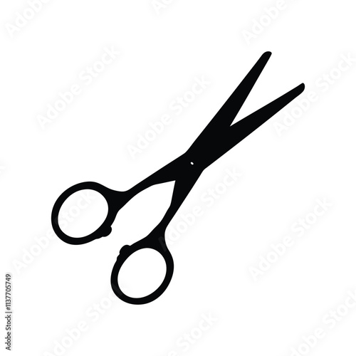 Thinning scissor silhouette illustration isolated on a white background