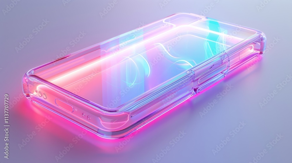 Neon Glow: Transparent Phone Case with Vibrant Lights Neon Glow: Transparent Phone Case with Vibrant Lights