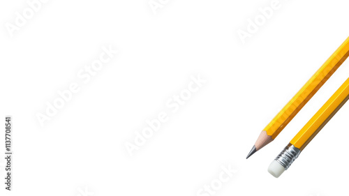 Classic Yellow School Pencil with Eraser: Perfect for Educational Settings and Creative Projects for Students of All Ages.