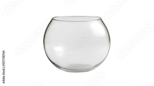 A Clean Empty Round-Shaped Fishbowl Ideal for Decorating Spaces or Presenting Aquatic Life Creatively.