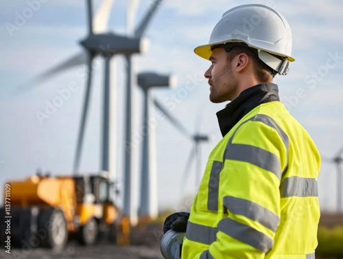 Engineer inspection wind power plants with check performance