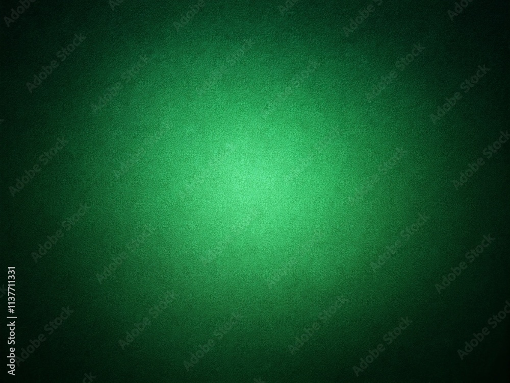 Minimalist Dark Green Gradient Background with Illuminated Spot on Grainy Black Texture - Wide Banner Size for Elegant and Modern Designs