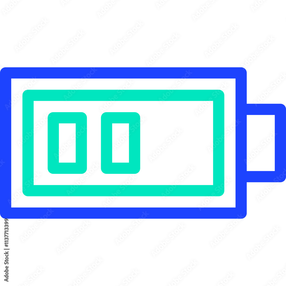 Half Battery Vector Icon Design Illustration Half Battery Vector Icon Design Illustration