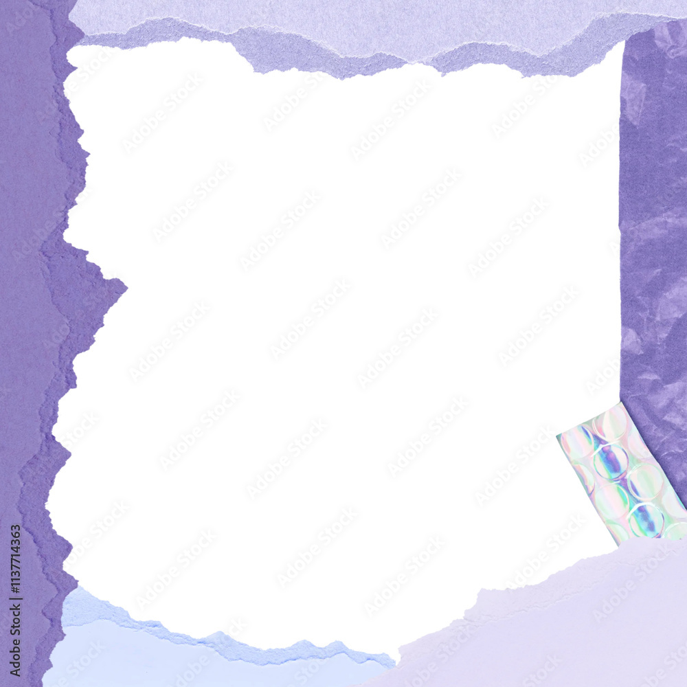 Purple frame png torn paper texture, transparent background Purple frame png torn paper texture, transparent background