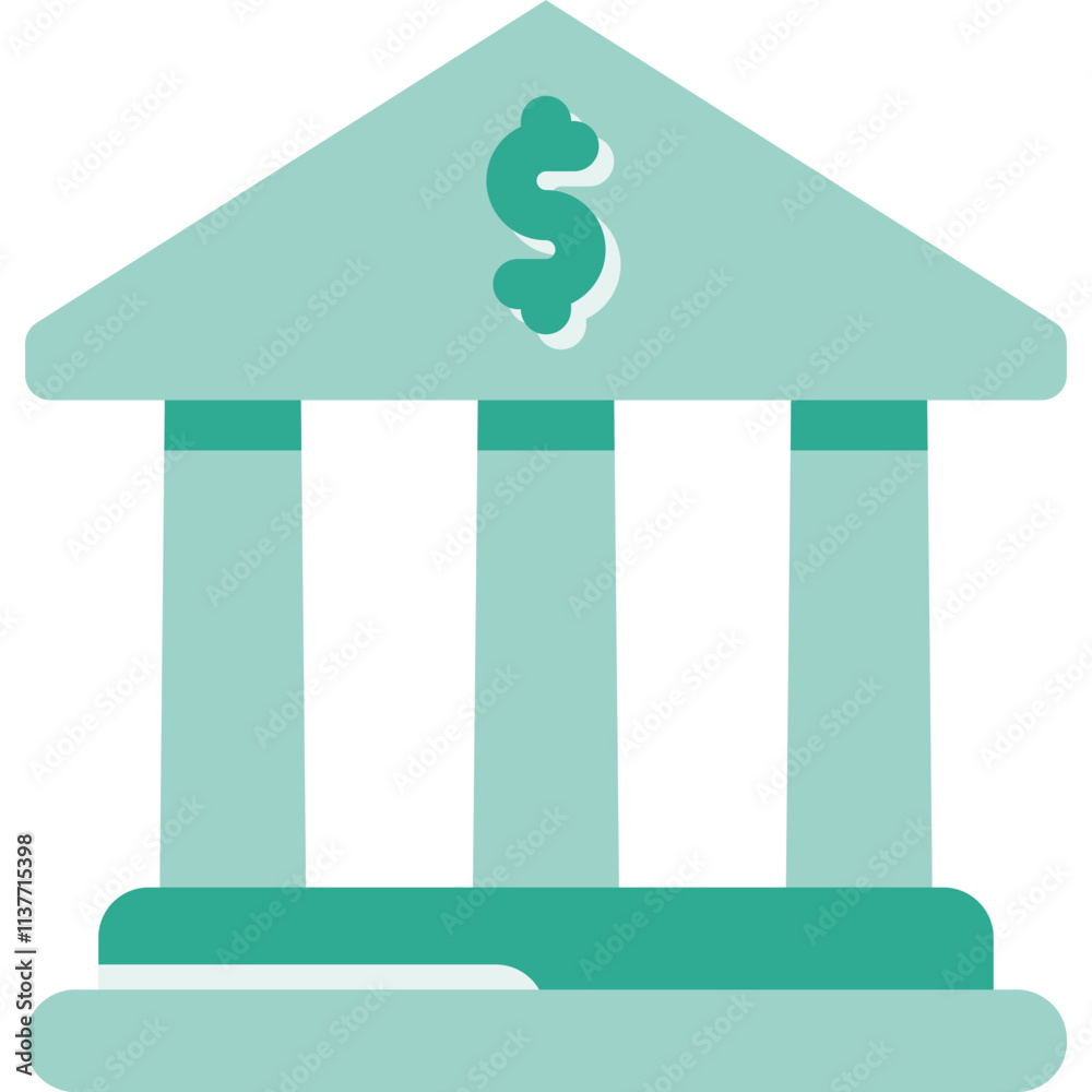 Simple vector icon bank building
