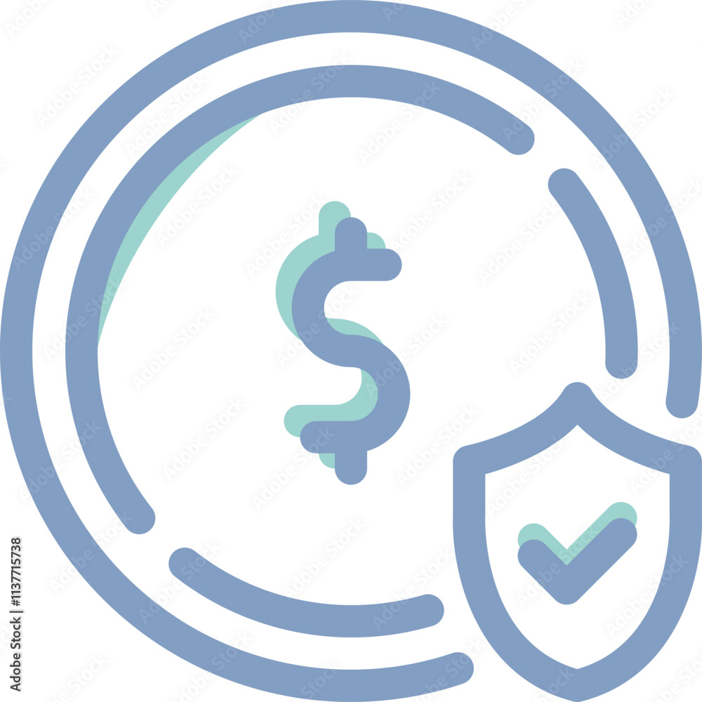 Simple vector icon coin, insurance Simple vector icon coin, insurance