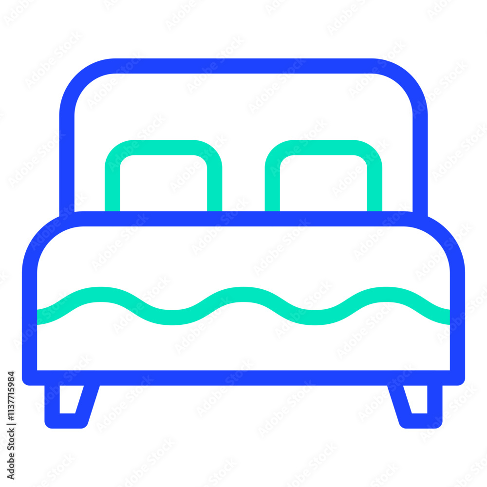 Double bed Vector Icon Design Illustration Double bed Vector Icon Design Illustration