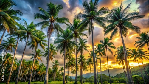 Tropical North Queensland Island Paradise: Palm Trees Soaring Above photo