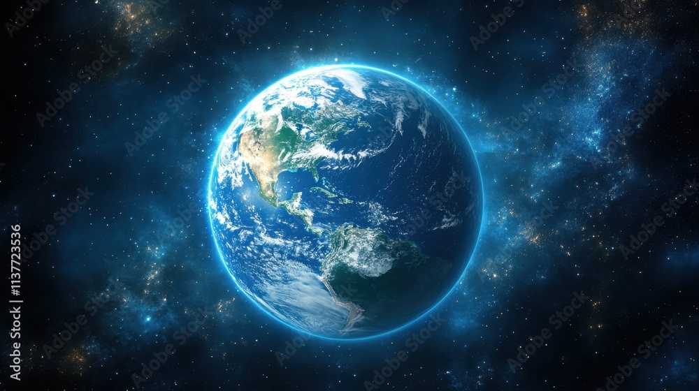 Stunning High-Resolution View of Earth from Space with Vibrant Colors and Stars Stunning High-Resolution View of Earth from Space with Vibrant Colors and Stars