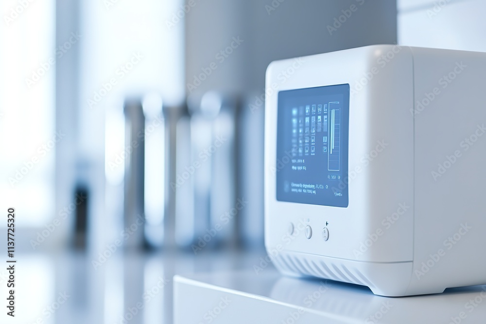 Smart thermostat interface in modern home