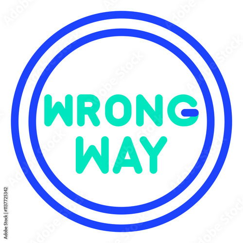 Wrong way Vector Icon Design Illustration