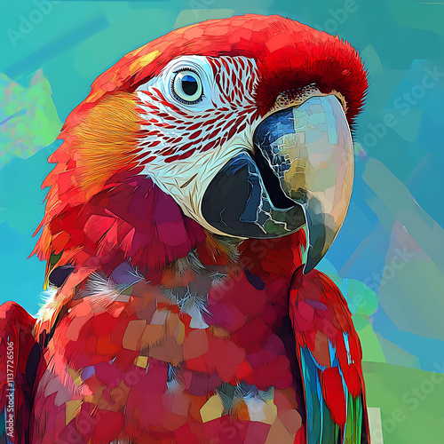 Generative AI Parrot Image for Bright and Colorful Animal Artwork. photo