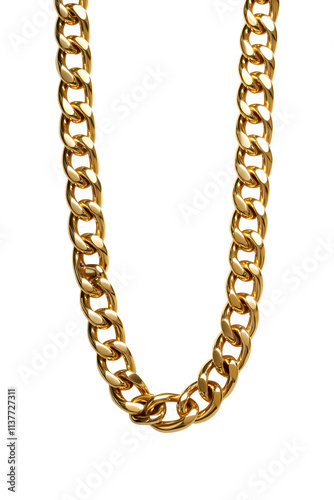 isolated gold chain on white background transparent png
