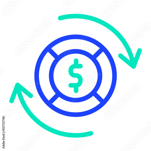 Money flow Vector Icon Design Illustration