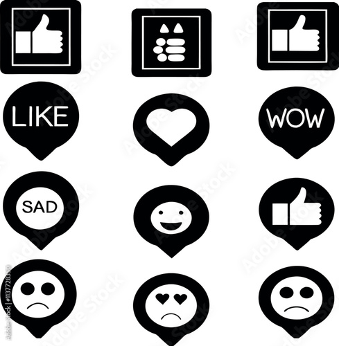 Facebook Reactions Icon Set (Like, Love, Haha, Wow, Sad, Angry) - Free PNG & SVG Download