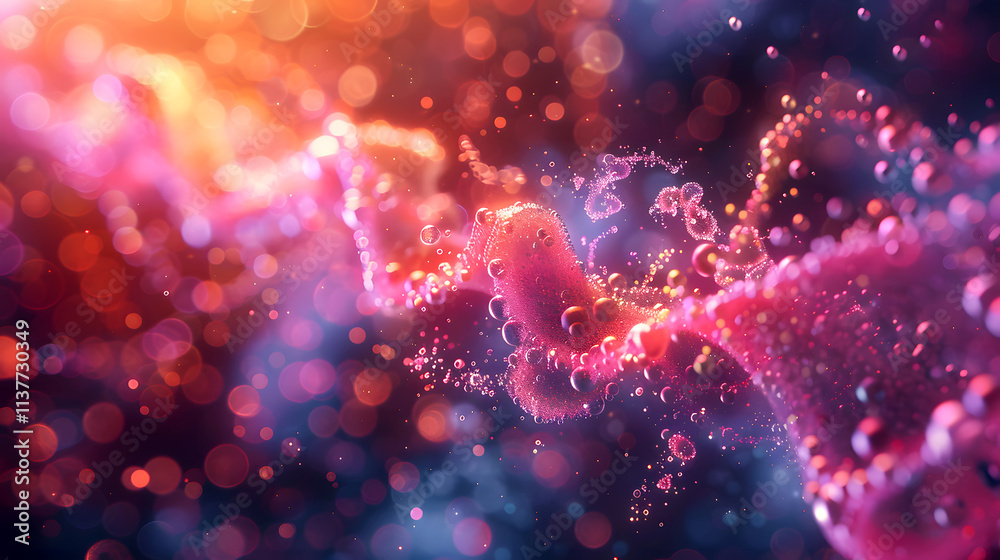 Abstract Colorful Waves of Light with Bokeh and Bubble Effects Abstract Colorful Waves of Light with Bokeh and Bubble Effects