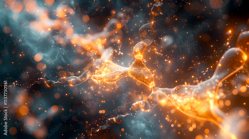 Abstract Glowing Particles and Waves in a Dark Space Environment Abstract Glowing Particles and Waves in a Dark Space Environment