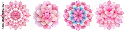 Valentine A collection of beautiful pink floral designs featuring intricate patterns and vibrant colors, perfect for decor and illustrations.