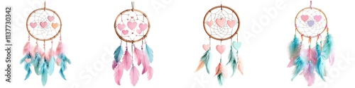 Valentine A collection of colorful dreamcatchers, featuring intricate designs and vibrant feathers, perfect for bohemian decor and inspiration.