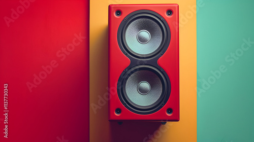 Simple and minimal color background with soundbox