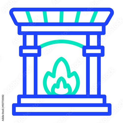 Fireplace Vector Icon Design Illustration