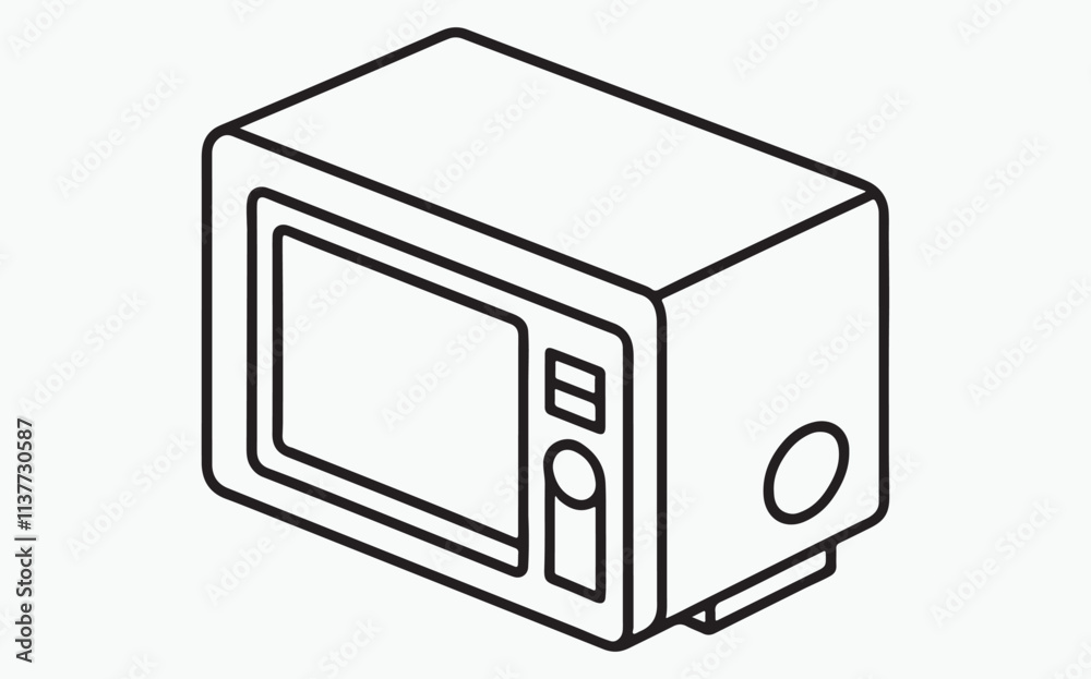 Fototapeta premium Microwave line icon