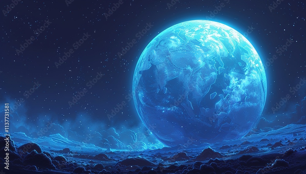 Fototapeta premium Southern Hemisphere. Abstract digital isolated