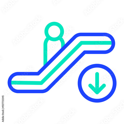 Escalator down Vector Icon Design Illustration