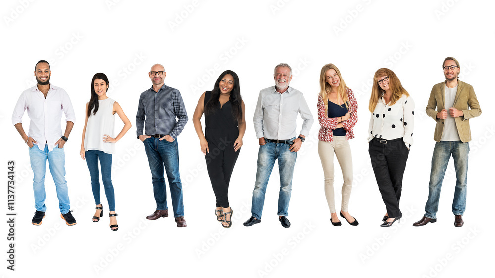 Obraz premium Diverse people png sticker, transparent background