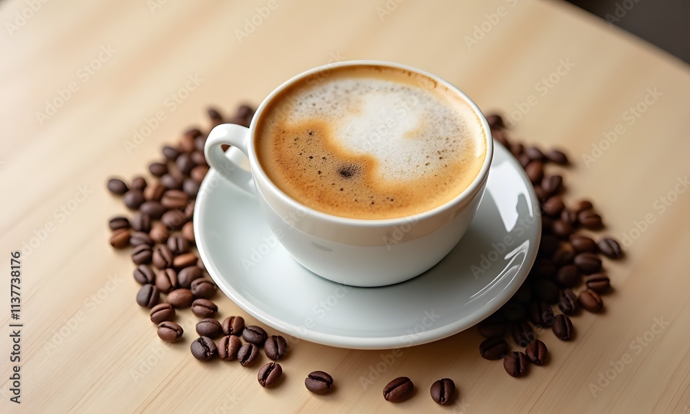 Melange coffee is beautifully presented in a white cup atop a wooden surface, surrounded by rich coffee beans, evoking warmth, comfort, and indulgence. Melange coffee is beautifully presented in a white cup atop a wooden surface, surrounded by rich coffee beans, evoking warmth, comfort, and indulgence.