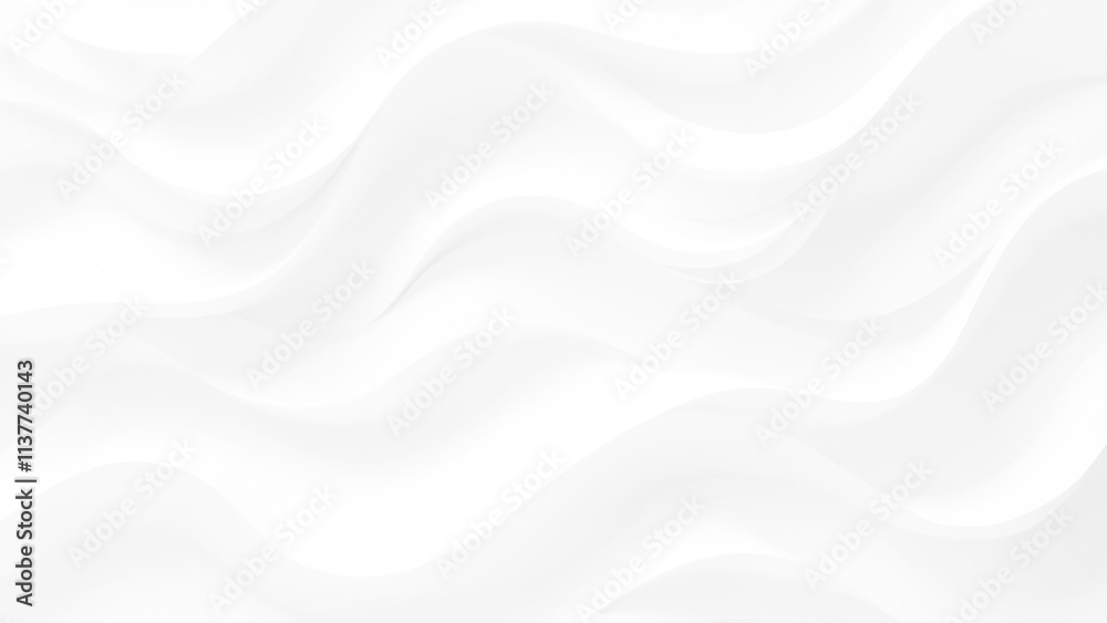 Obraz premium White wave background, abstract concept. Beautiful format poster with Smooth Grey Waves abstract background with grayish tonalities, plenty of copy space and elegant design. 