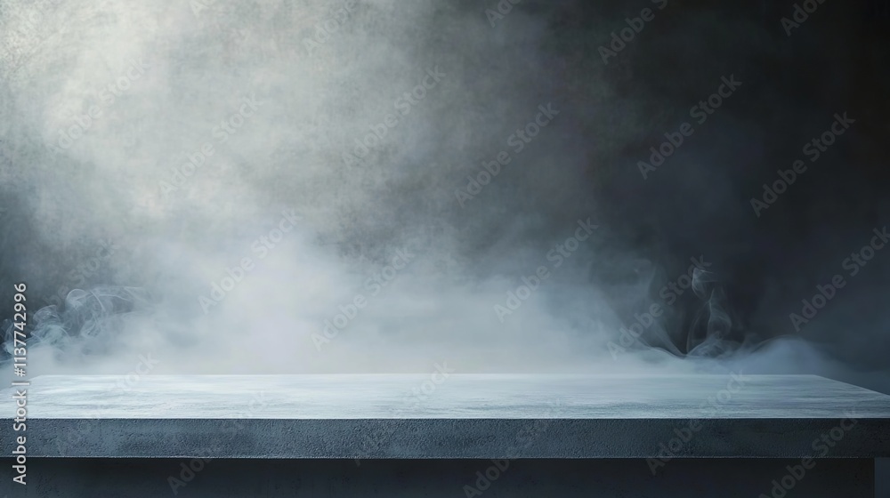 Abstract background of gray concrete with smoke and fog Abstract background of gray concrete with smoke and fog