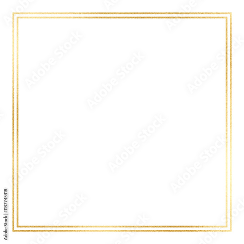 Gold square frame png, transparent background