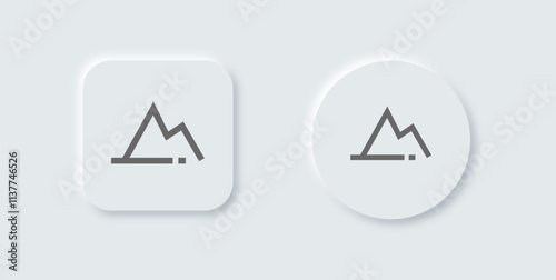 Free Download Mountain line icon in neomorphic design style. Adventure signs vector illustration. - GFXLoad