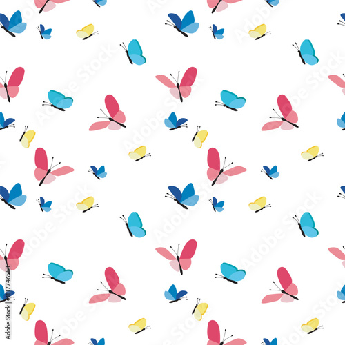 Cute seamless pattern with Butterflies