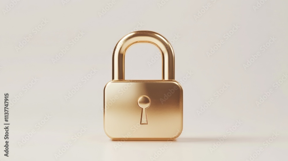Secure your future golden padlock symbolizing safety and protection minimalist design studio environment close-up view Secure your future golden padlock symbolizing safety and protection minimalist design studio environment close-up view