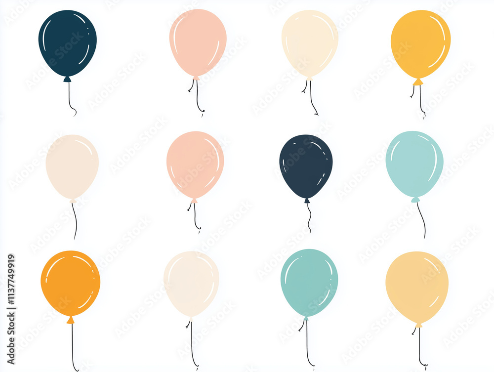 Obraz premium Elegant Balloon Set in Muted Colors