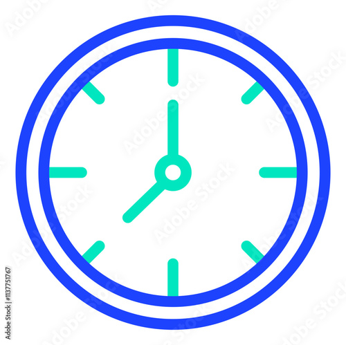 Wall Clock Vector Icon Design Illustration