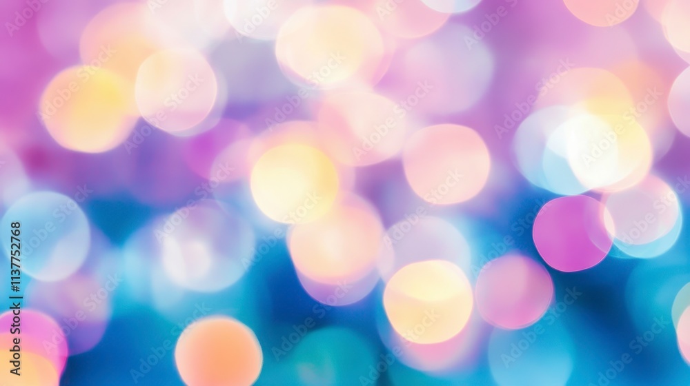 Fototapeta premium Vibrant bokeh lights urban setting abstract photography colorful background close-up viewpoint artistic expression for events