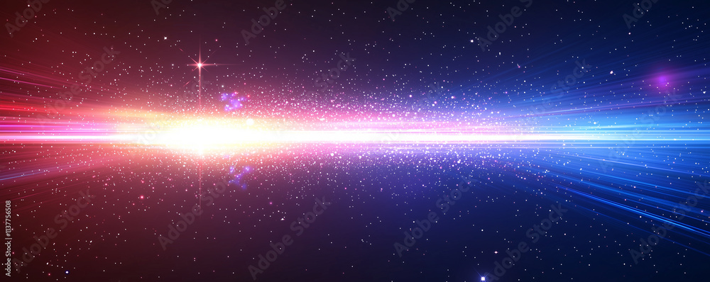 Obraz premium Space background with stardust and shining stars. Realistic colorful cosmos with nebula and milky way. Blue galaxy backdrop. Beautiful outer space. Infinite universe. 