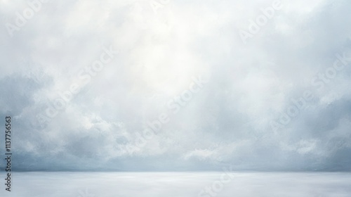 Wallpaper Mural Expansive Landscape Under Pale Gray Sky with Soft Cloud Cover Torontodigital.ca