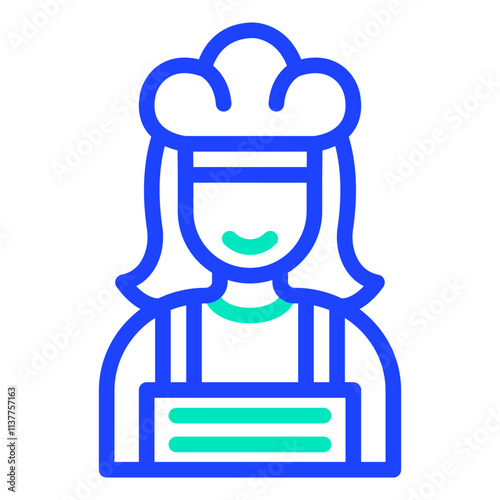 Female Chef Vector Icon Design Illustration