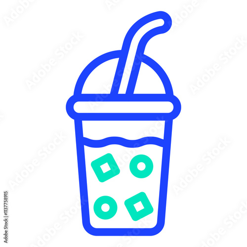 Iced Coffee Vector Icon Design Illustration