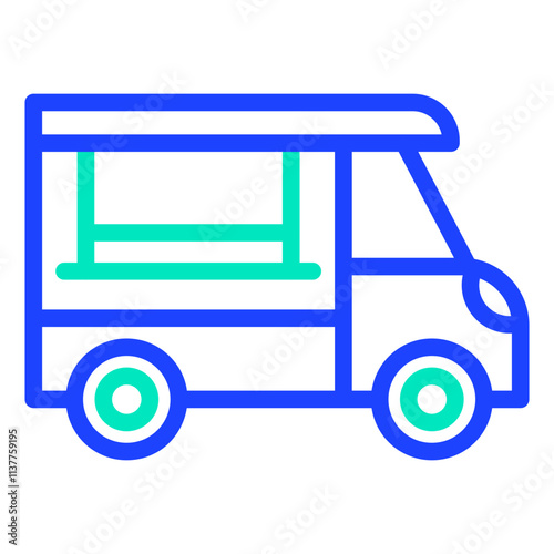 Coffee Truck Vector Icon Design Illustration