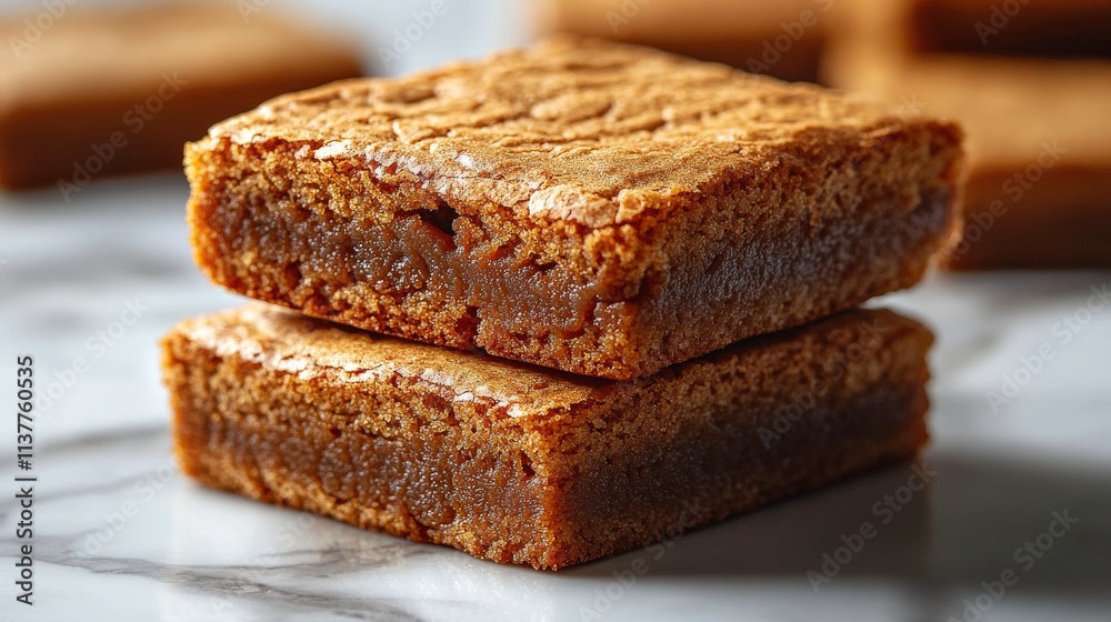 Deliciously Chewy Brownie Bars Stacked High on Marble Surface with Soft, Gooey Center and Golden Brown Crust Perfect for Dessert Lovers and Coffee Enthusiasts Deliciously Chewy Brownie Bars Stacked High on Marble Surface with Soft, Gooey Center and Golden Brown Crust Perfect for Dessert Lovers and Coffee Enthusiasts