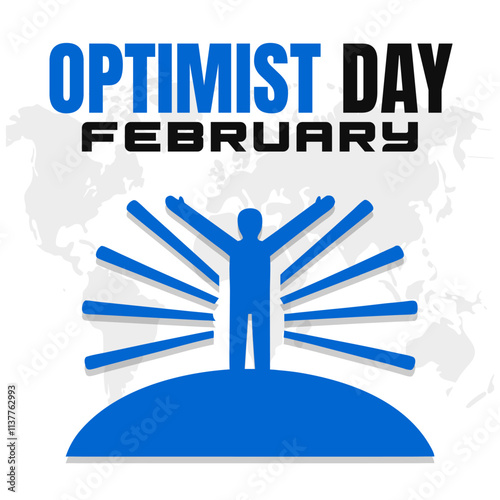 OPTIMIST DAY  First Thursday in February Vector Illustration for post background