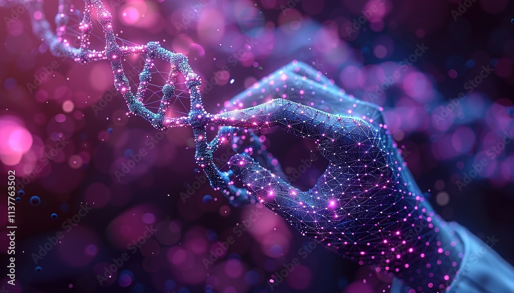 Genetic analysis and research low poly wireframe illustration. Genetic analysis and research low poly wireframe illustration.