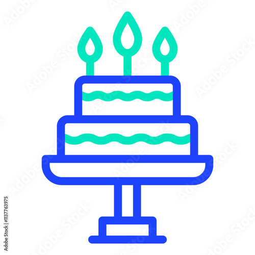 Birthday Cake Vector Icon Design Illustration